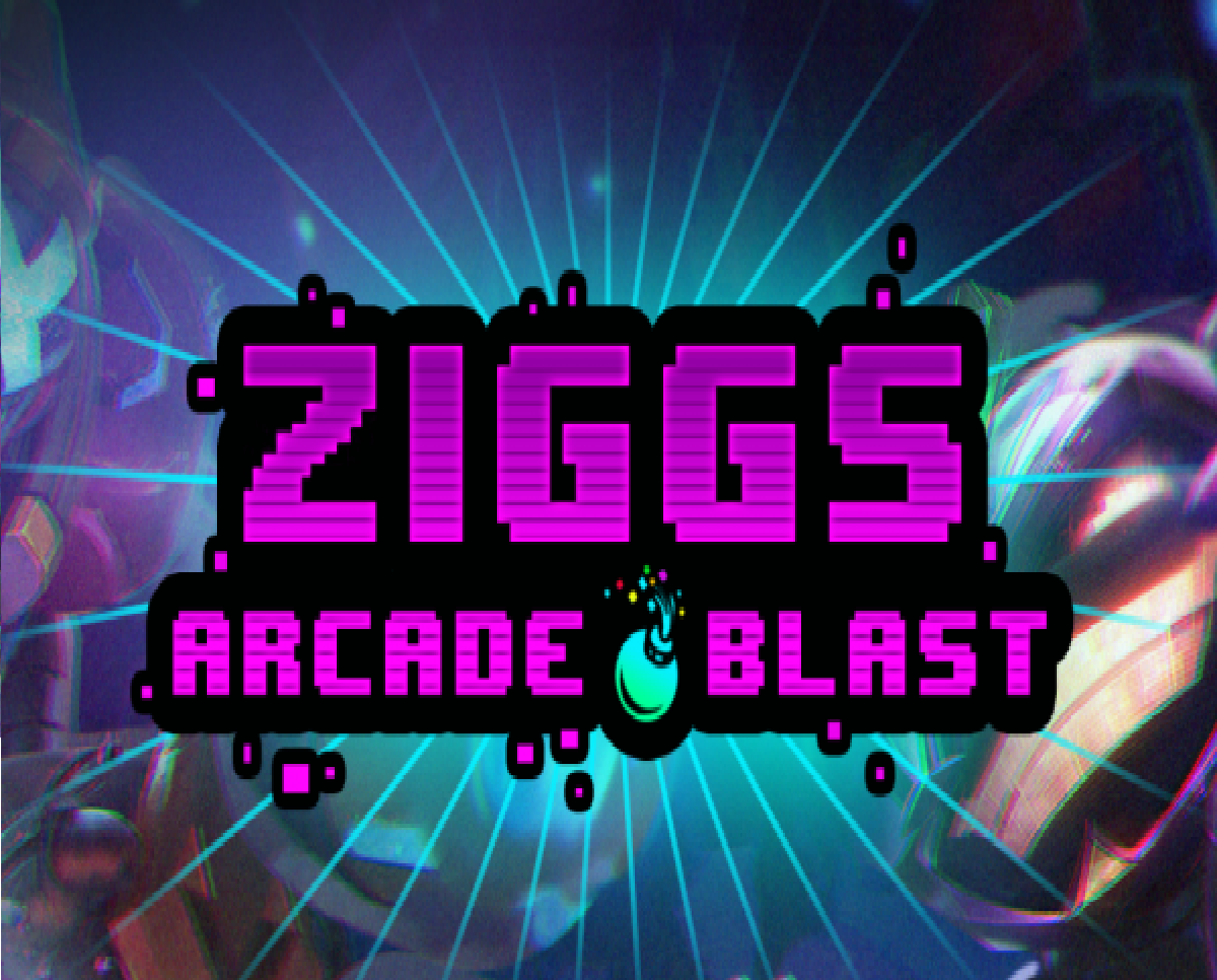 logo del juego con una bomba de color verde y el el fondo se ve un personaje del juego